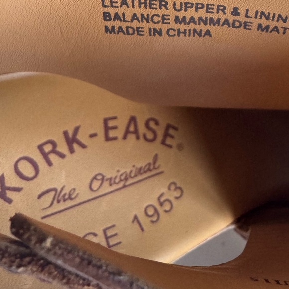 KORK-EASE Berit Wedge Leather Suede Tan Open Toe Buckle. Size 7M - Picture 9 of 12